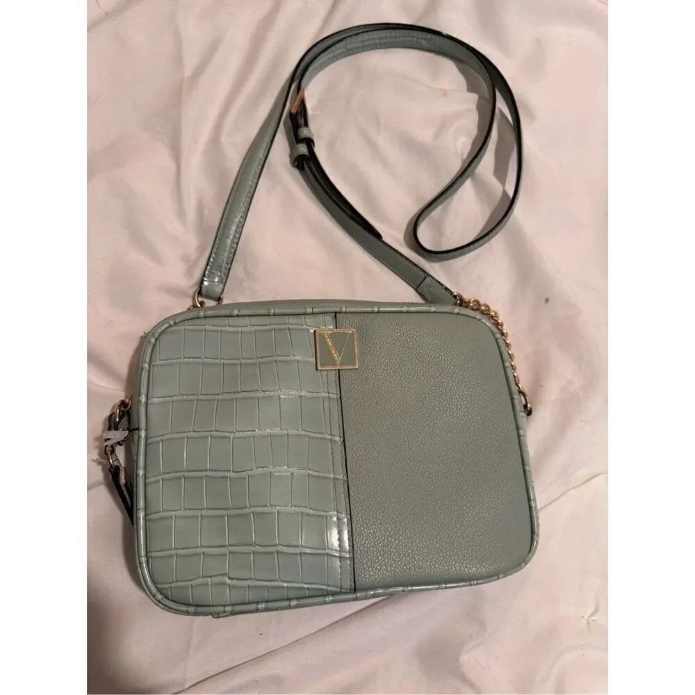 Victorias secret VS the Victoria top zip crossbody bag purse pocketbook green - Picture 5 of 10